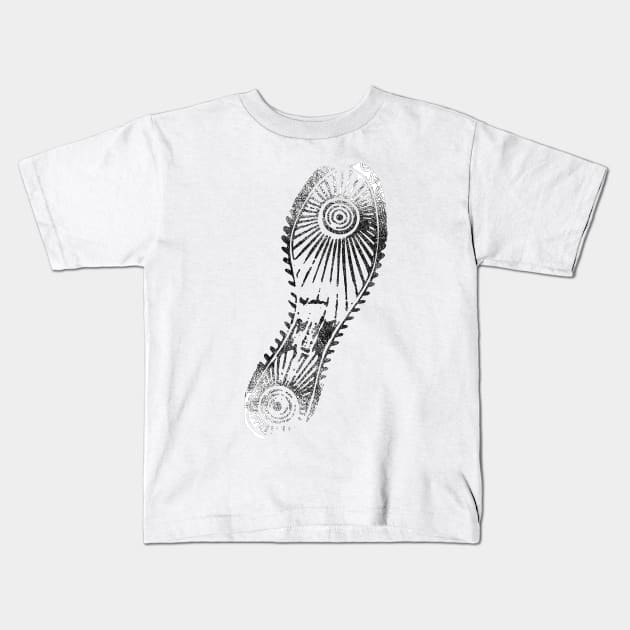 Shoe Sole Pattern Silhouette Shirt Kids T-Shirt by joyjeff